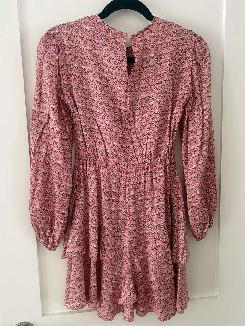 NWT Maje Rilivia Floral-Print Ruffled Woven Mini Dress viscose lightweight 34 XS - Picture 5 of 14